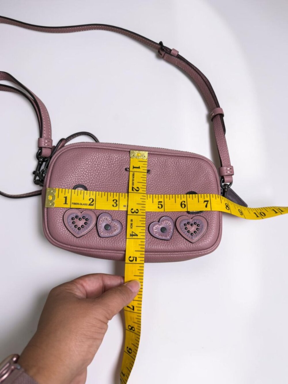 Coach Heart Appliqué Camera Bag / Double Zip Crossbody (Style #29673) - Picture 13 of 16